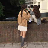 bomber jacket Ove * Take Short Suede Retro Korean Autumn Jacket High-Grade Women's Jacket Casual All-Matching