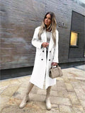 college fall outfits 2024 Popular Autumn and Winter Long Sleeve Suit Collar Double Breasted Girl Coat Coat for Women