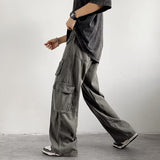 Advbridge Men‘s Wintern outfits streetwear men outfits High Street Functional Workwear Jeans Men's Spring and Autumn Straight Mop Pants American Pants Advbridge Men‘s Wintern outfits