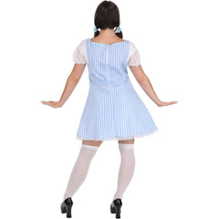 strawberry shortcake costume women Halloween Costume Wizard of Oz Dorothy Blue Plaid Dress Fairy Tale Costume Double Ponytail Skirt