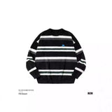 sweaters Cute Puppy Contrast Color Striped Imitation Mohair Sweater Men's Autumn and Winter New Couple Knitted Bottoming Shirt Men's and Women's Fashion