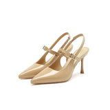 lookbook outfits 811-9 French Style Elegant Hollow High Heel Sandals for Women Summer 2024 New Shallow Mouth Pointed Stiletto Heel High Heels for Women