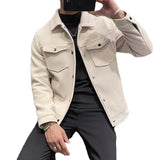 men fall outfits casual Winter Woolen Coat Men's Short Lapel Autumn and Winter New Fashion Brand Light Mature Men's Woolen Jacket