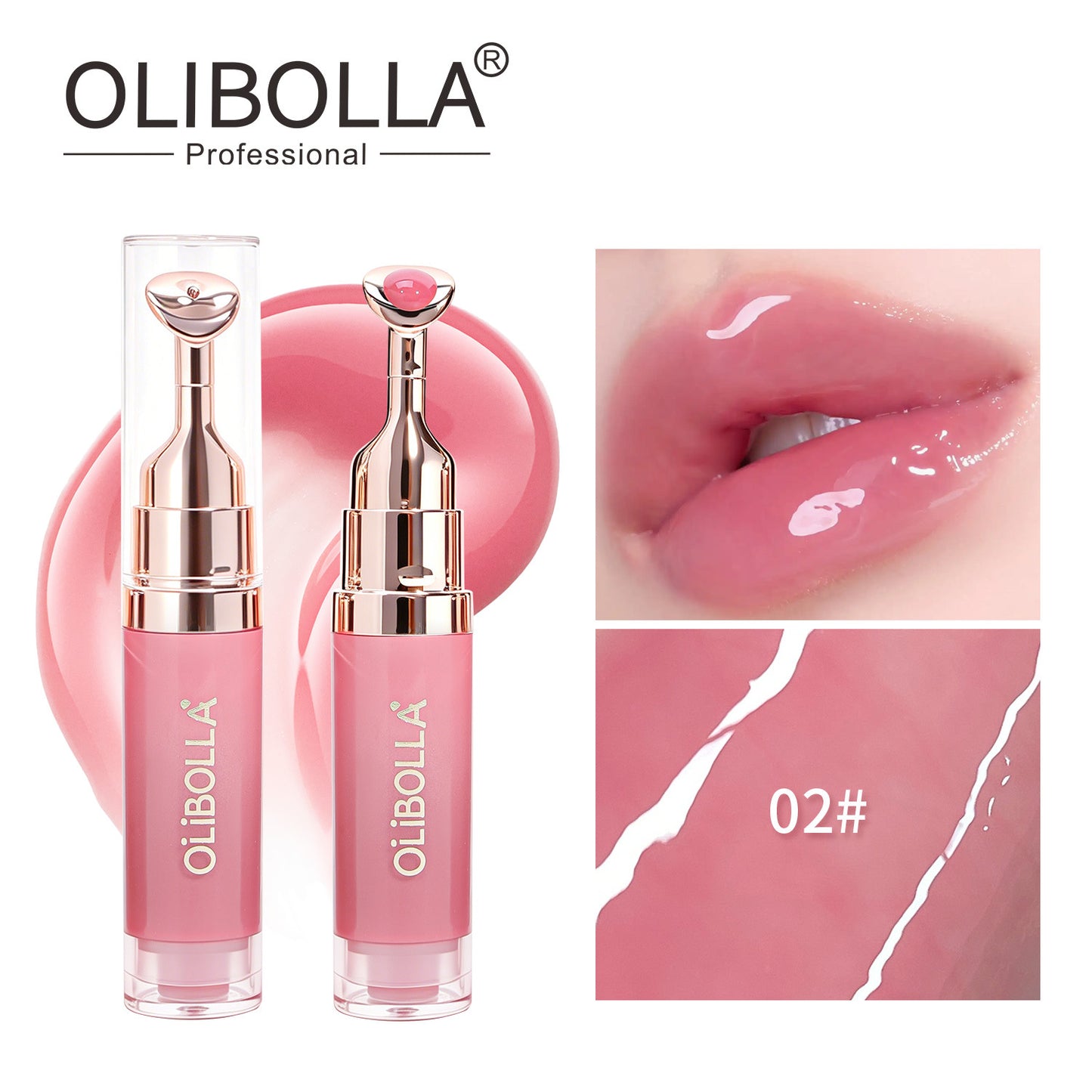 OLIBOLLA Mirror Gloss Lip Serum | Plumping & Hydrating with Metal Wand