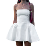 olivia rodrigo costume 2024 Summer New Women's Clothing Pure Color Elegant Tube Top Large Skirt High Waist Pleated Dress