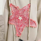 fall outfits 2024 Y2g American Patch Thorn Star Handmade Loose Men's and Women's Same Loose Pullover Retro Harajuku Sweater