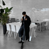 men fall outfits casual Winter Thickened Woolen Overcoat Men's Mid-Length Korean Style Loose Trendy Handsome over-the-Knee Trench Coat MX918-5155