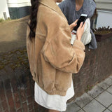 bomber jacket Ove * Take Short Suede Retro Korean Autumn Jacket High-Grade Women's Jacket Casual All-Matching