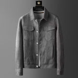 fall outfits men Suede Jacket Men's Spring and Autumn New Fashion Casual Handsome Slim Lapel Top Trendy All-Matching Coat