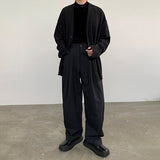 starboy outfit Pleated Cardigan Sweater Men's Fashionable Ins Loose Casual Coat Autumn Korean Style Men's All-Matching Top