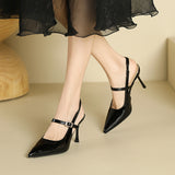 lookbook outfits 811-9 French Style Elegant Hollow High Heel Sandals for Women Summer 2024 New Shallow Mouth Pointed Stiletto Heel High Heels for Women