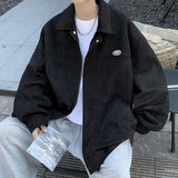 fall outfits 2024 Retro Jacket Men's Autumn and Winter Japanese Ins Trendy Top Loose High Street Student Solid Color All-Matching Workwear Jacket