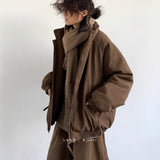 Advbridge Men‘s Wintern outfits fall outfits Hong Kong Style Retro Corduroy Cotton-Padded Coat Men's Winter Thickened Loose Japanese Couple Warm Cotton-Padded Coat Cotton-Padded Jacket Advbridge Men‘s Wintern outfits