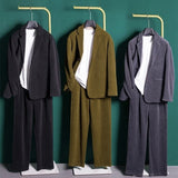 Advbridge Men‘s Wintern outfits suit Draping Thick High-Grade Corduroy Suit Suit Men's Business Loose Autumn and Winter Casual Korean Style Suit Jacket Advbridge Men‘s Wintern outfits