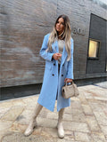 college fall outfits 2024 Popular Autumn and Winter Long Sleeve Suit Collar Double Breasted Girl Coat Coat for Women