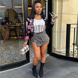 fall fashion Women's Clothing 2024 Summer New Fashion Street Versatile Tight Stitching Elastic Irregular Denim Shorts for Women