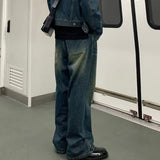 masc outfits Retro Jeans Men's Spring and Autumn New American Loose Design Straight Pants All-Match Wide-Leg Trousers