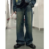 masc outfits Retro Jeans Men's Spring and Autumn New American Loose Design Straight Pants All-Match Wide-Leg Trousers