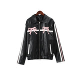 concert outfit ideas 2024 Spring Women's Leather Clothing Personality Street Sweet Cool Bow Pu Motorcycle Leather Jacket Coat