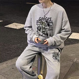 men fall outfits Waffle Youth Leisure Sports Suit Men's Spring and Autumn Sweater Sports Pants New Trendy Men's Two-Piece Suit