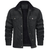 Advbridge Men‘s Wintern outfits mens winter fashion Men's Autumn and Winter Men's Long-Sleeved Lapel Corduroy Fleece-lined Jacket Coat Advbridge Men‘s Wintern outfits