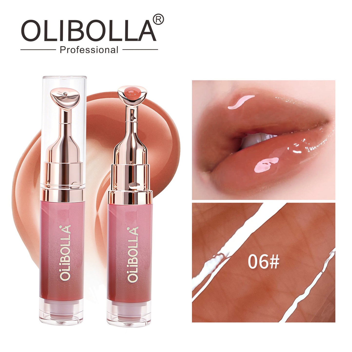 OLIBOLLA Mirror Gloss Lip Serum | Plumping & Hydrating with Metal Wand