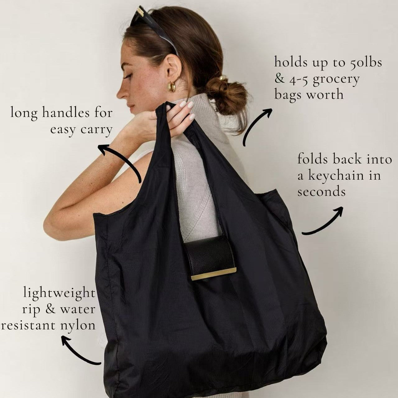 2-in-1 Vegan Leather Keychain & Foldable Tote Bag