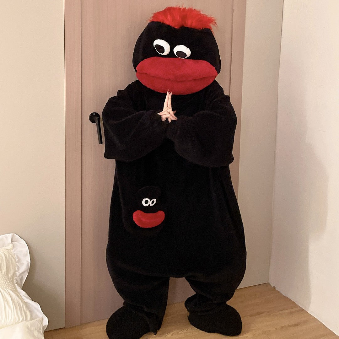 Funny Cartoon Monster Couples Fleece Pajama Set