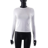 concert outfit ideas Women's Spring New Solid Color round Neck Long Sleeve Basic T-shirt Top