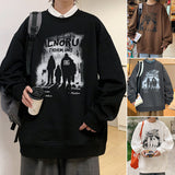 Advbridge fall outfits men American Sweater Men's 2024 Spring and Autumn High Street Loose Youth Fashion Couple Wear Casual Student Top Fleece-lined