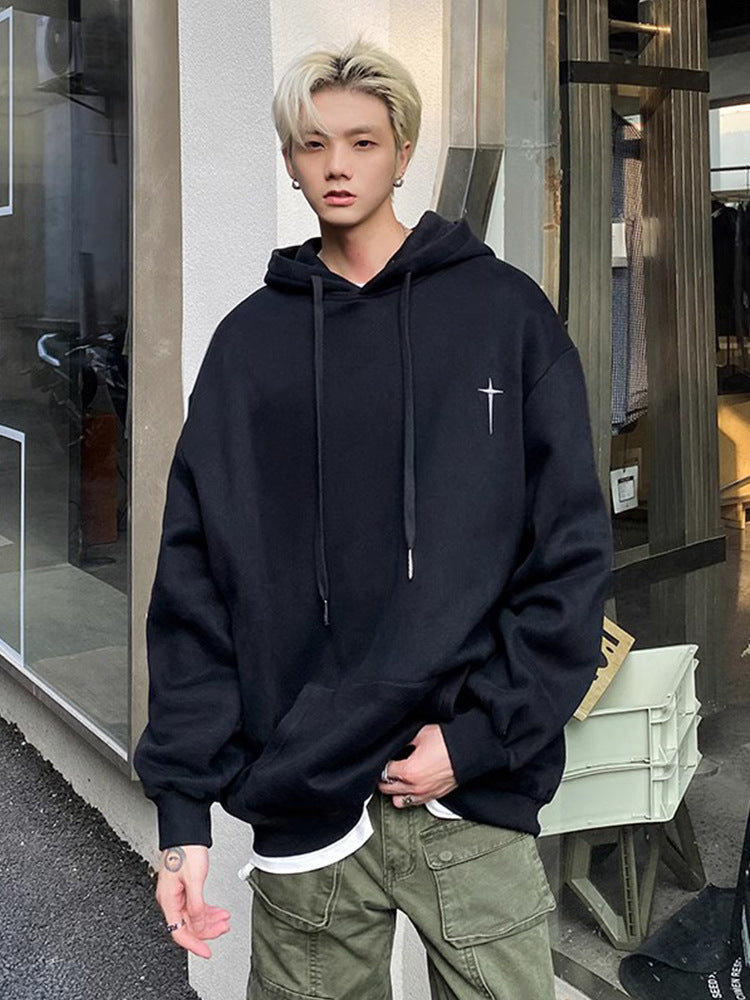 mens fall outfits Solid Color Sweater Suit Men's Hooded Loose Spring and Autumn Korean Style Couple Ins Trendy All-Matching Coat Hong Kong Style Clothes