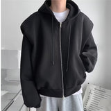 Advbridge boy outfits Harajuku Style Trendy Loose Long Sleeve Shoulder Pad Hooded Sweater Men's Fashion Jacket Men's Ins High Street Casual