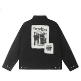 fall outfits men Ankela Red Early Autumn Coat Trendy Men's American Retro Patch Design Short Detroit Workwear Harrington Jacket