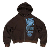 Advbridge mens hoodies Autumn and Winter American Printed Zipper Sweater Coat
