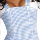 strawberry shortcake costume women Halloween Costume Wizard of Oz Dorothy Blue Plaid Dress Fairy Tale Costume Double Ponytail Skirt