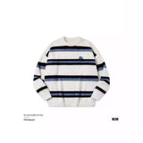 sweaters Cute Puppy Contrast Color Striped Imitation Mohair Sweater Men's Autumn and Winter New Couple Knitted Bottoming Shirt Men's and Women's Fashion