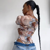 Advbridge outfit ideas Hot Sale Women's 2024 Summer New Butterfly Print round Neck Long Sleeve Jumpsuit