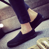 Advbridge Slip-on Shoes Cool Young Man Street Pure Black Footwear Breathable Flat Mens Casual Shoes Plus Size 45