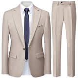 Advbridge Autumn New Men's Slim British Wedding Solid Color Dress Blazer / Male Three Piece Suit Coat Vest  Pants Trousers Waistcoat