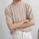 ADVBRIDGE  -  Light-fashioned Style Knitted Polo Shirt for Men's Trendy Brand Simple and Versatile Loose Ice Silk Short-sleeved Cool T-shirt