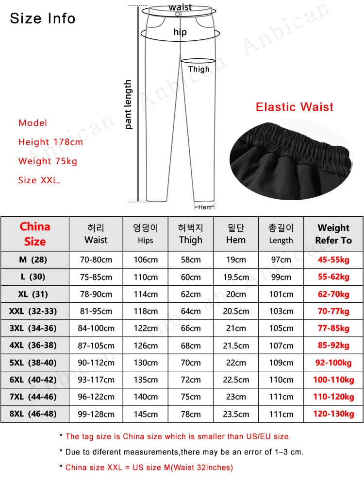 Advbridge New Winter Men's Pants Heavyweight Thicken Fleece Lined Thermal Trousers Male Straight Casual Snow Warm Pants Plus Size 8XL