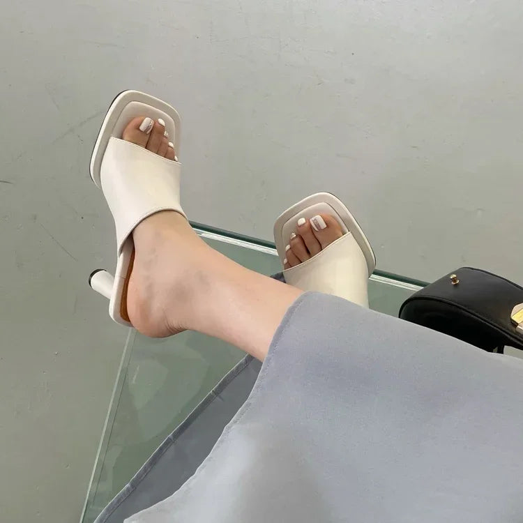 ADVBRIDGE  -  Summer Luxury Design Slipper Women Fashion Platform Square Toe High Heel Ladies High Quality Slides Outdoor Dress Party Sandals