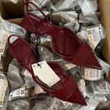Advbridge 2025 Spring Elegant Pointed Women Flats Luxury Designer Flat Platform Shallow Slingbacks Casual Back Strap Fashion Ladies Shoes