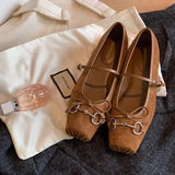 Advbridge Women Pumps Square Heels New Fashionable French Style Girl Bow Versatile Pig Nose Princess Single Shoes Woman Shoe Brown
