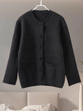 Advbridge Casual Knitted Cardigan Women Solid Slim O-neck Long Sleeves Single Breasted Pocket Female Coats 2024 Autumn New Lady Knitwears