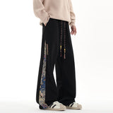 Embroidery Patchwork Sport Pants Mopping Trousers Spring New Fashion Casual Pants Men Clothing Oversized Harajuku Joggers Male