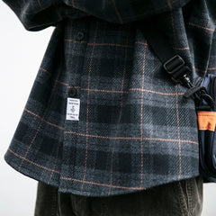 Advbridge Shirts for Men Chic Long Sleeve Casual Spring Autumn Daily Streetwear All-match Japanese Style Plaid Retro Fashion Outerwear