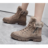 Advbridge 2024 Winter Shoes Women Snow Boots Thick Sole Warm Plush Cold Winter Shoes Genuine Leather Suede Women Ankle Boots A4112