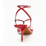 ADVBRIDGE  -  Luxury Brand Metal Decoration Open Toe Women's Heeled Sandals 2025 New Square Toe High Heels Sexy Ankle Straps Buckle Sandals