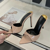 ADVBRIDGE  -  Summer Street Style Thin Heels Woman Slippers Sexy Pointed Toe Stripper Wedding Slides Ladies Shoes Zapatos De Mujer